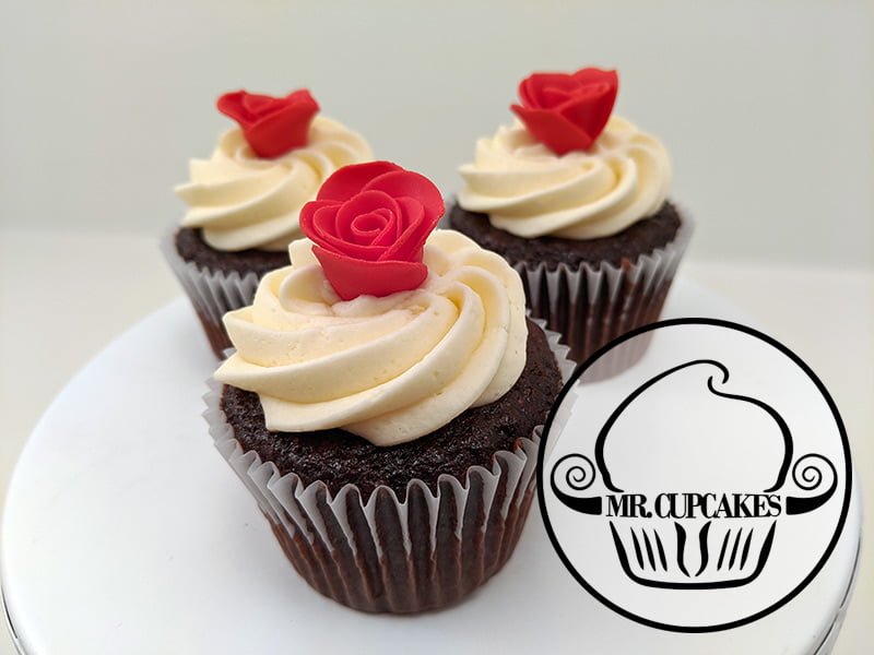 rose flower cupcakes