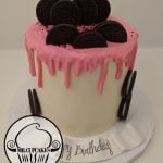 pink chocolate oreo cake